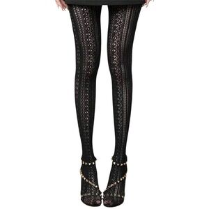 NWT Black patterned fishnet tights